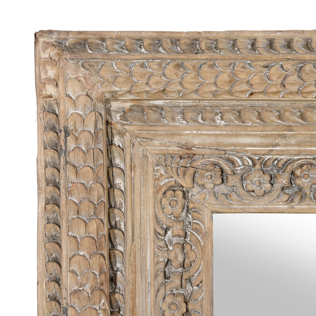 Mirror Made From An Old Carved Teak Door - 19thC | Indigo Antiques