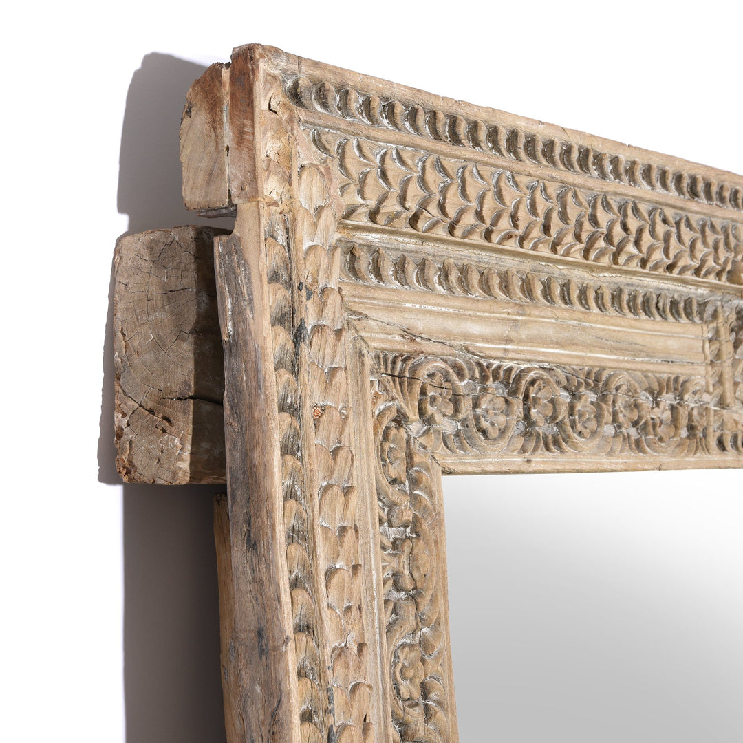 Mirror Made From An Old Carved Teak Door - 19thC | Indigo Antiques