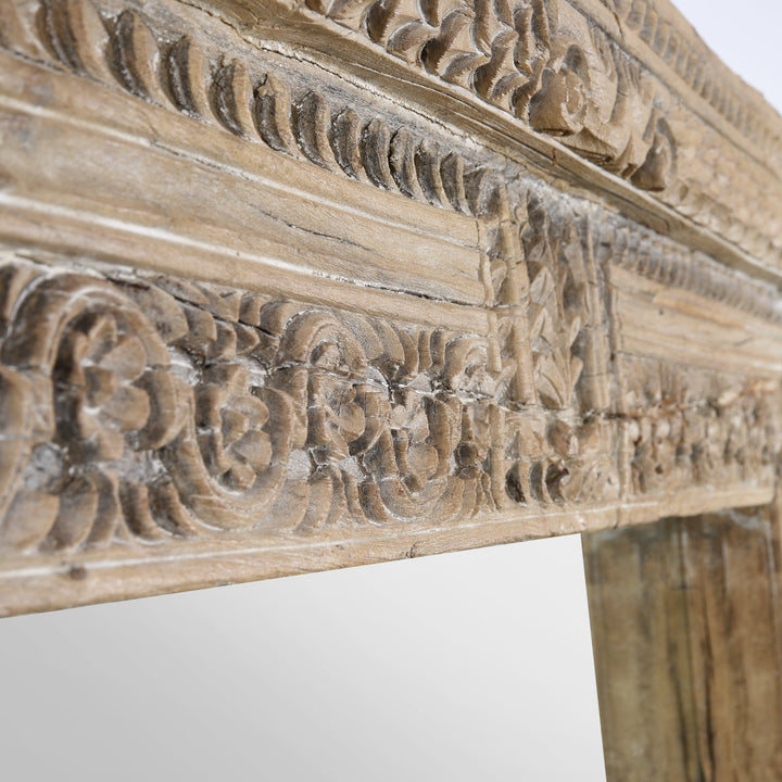 Mirror Made From An Old Carved Teak Door - 19thC | Indigo Antiques