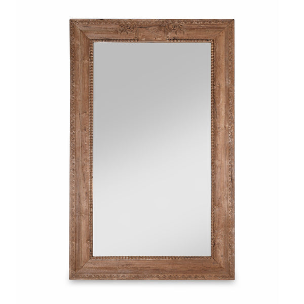 Mirror Made From An Old Teak Door From Andra Pradesh - 19thC