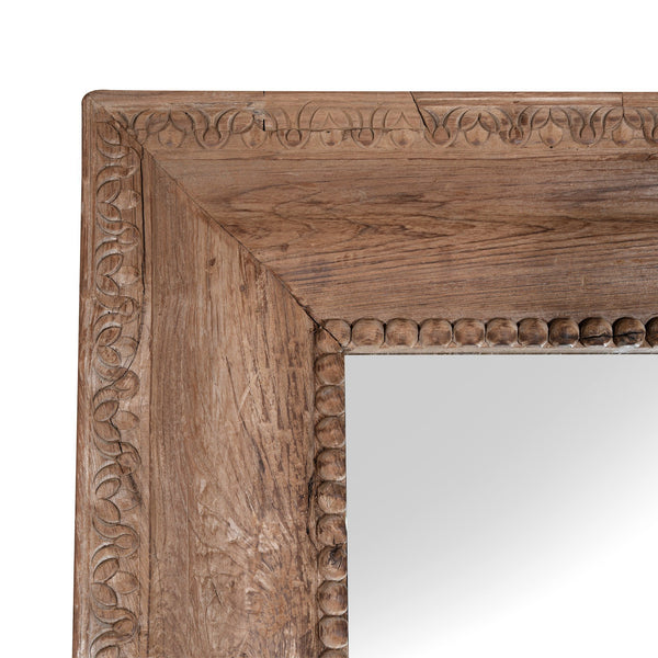 Mirror Made From An Old Teak Door From Andra Pradesh - 19thC