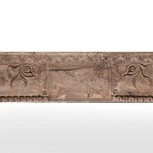 Mirror Made From An Old Teak Door From Andra Pradesh - 19thC