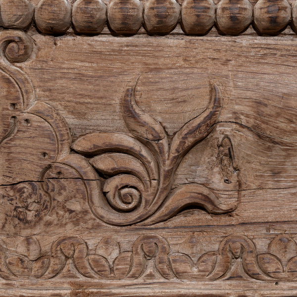 Mirror Made From An Old Teak Door From Andra Pradesh - 19thC