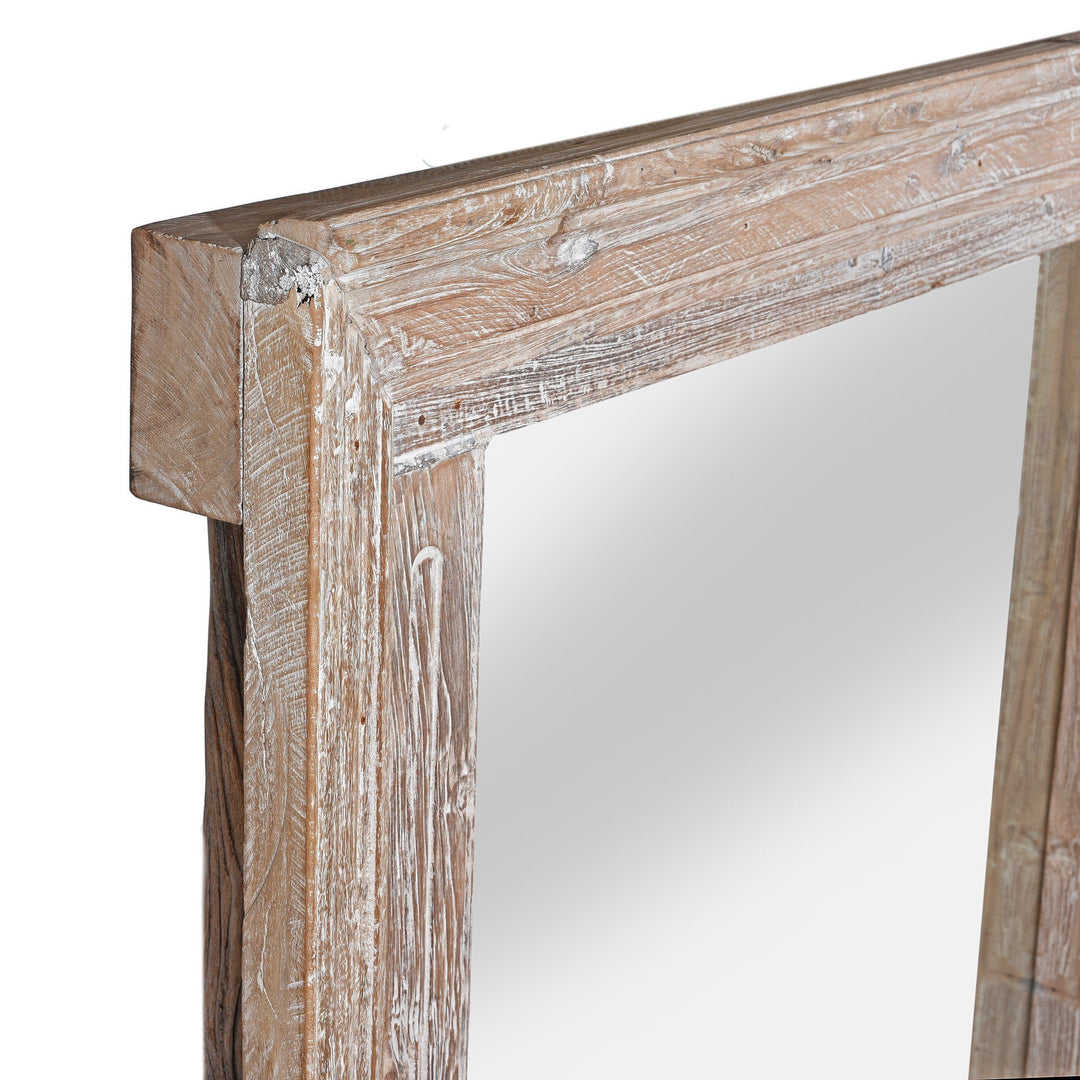 Corner Detail Of Mirror Made From Old Architectural Teak | Indigo Antiques