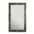 Mirror With Mughal Design Mother Of Pearl Inlay On Black