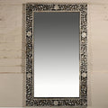 Mirror With Mughal Design Mother Of Pearl Inlay On Black
