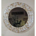 Mother Of Pearl Inlaid Round Mirror