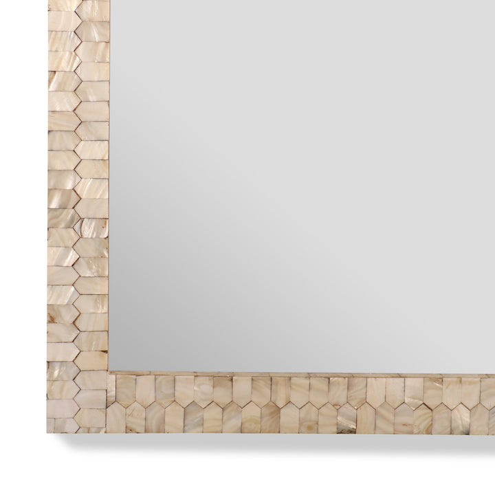Mother Of Pearl Mughal Style Mirror - 60 x 3 x 90 (wxdxh cms) - A6233