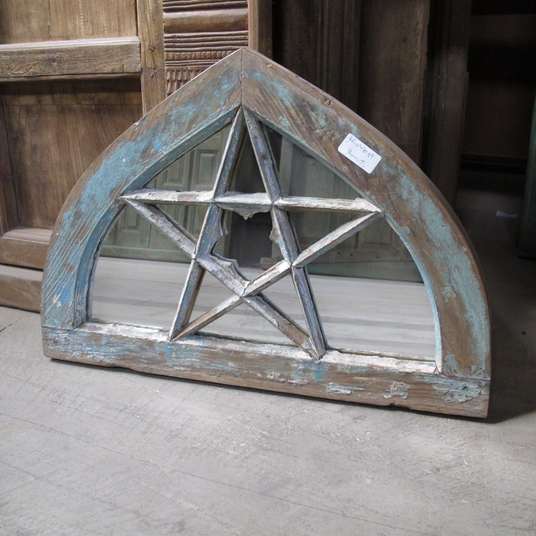Old Teak Fanlight Mirror - 19thC | Indigo Oriental Antiques