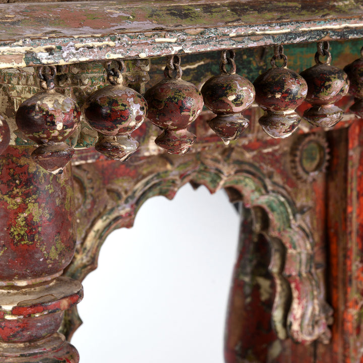 Painted Teak House Shrine - From Gujarat 19thC - 86 x 32 x 94 (wxdxh cms) - A6138