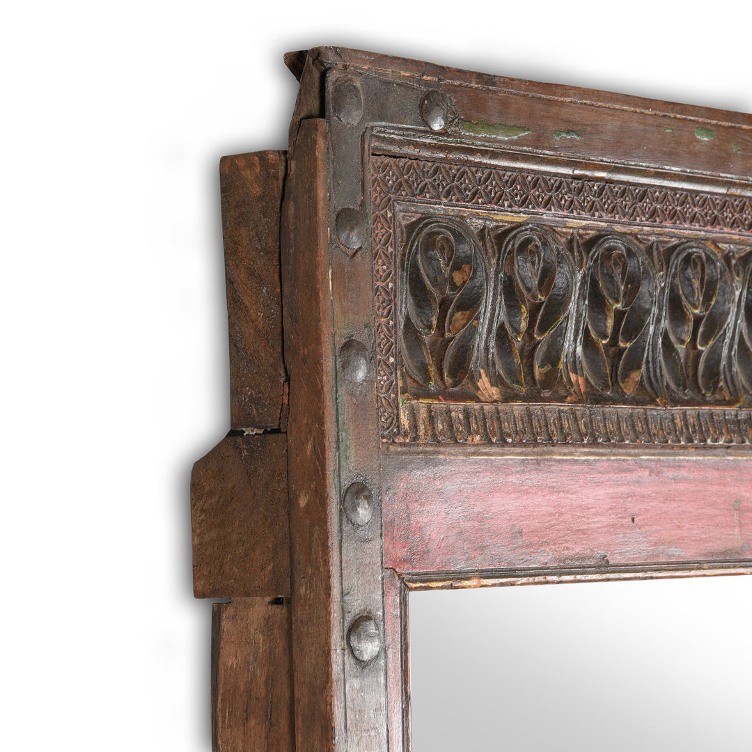 Painted Indian Mirror From Bikaner - 19thC (94 x 175cm)