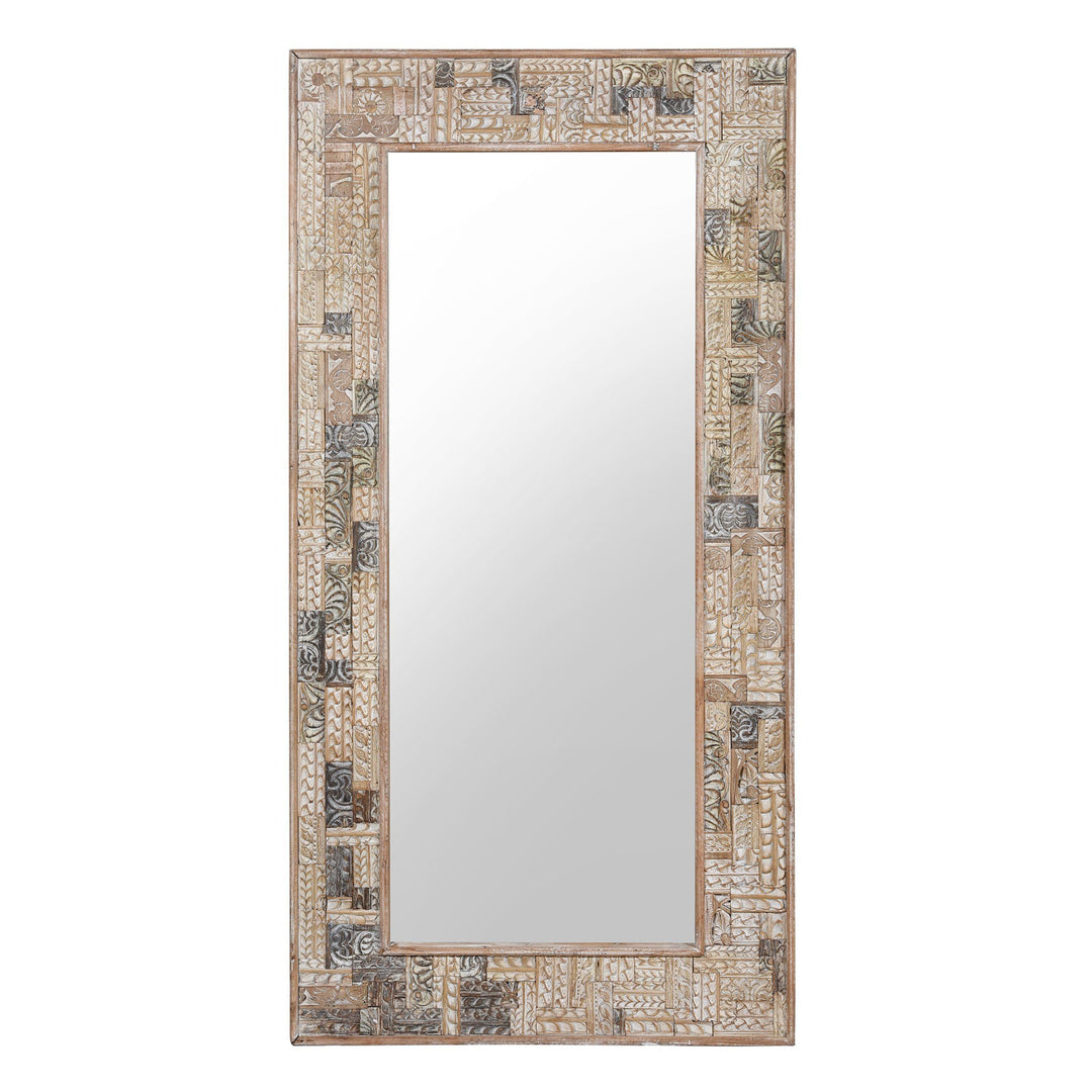 Mirror Made From Reclaimed Teak Panels | Indigo Antiques