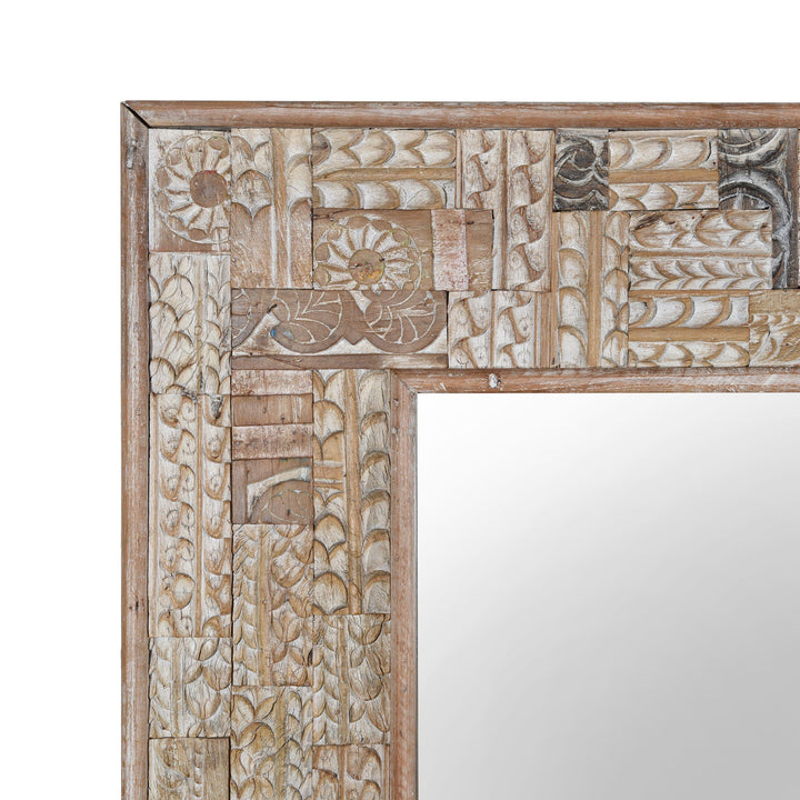 Mirror Made From Reclaimed Teak Panels | Indigo Antiques