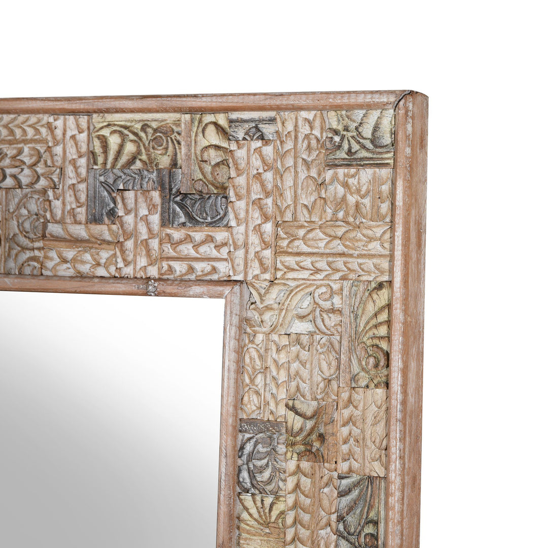 Mirror Made From Reclaimed Teak Panels | Indigo Antiques