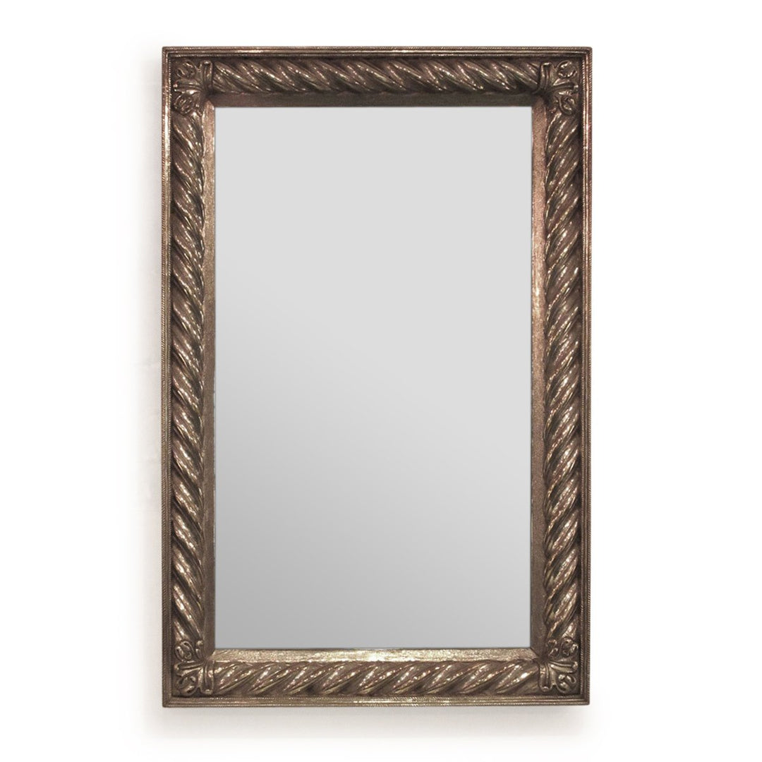 Regency Style Sterling Silver Covered Mirror from Udaipur | Indigo Oriental Antiques