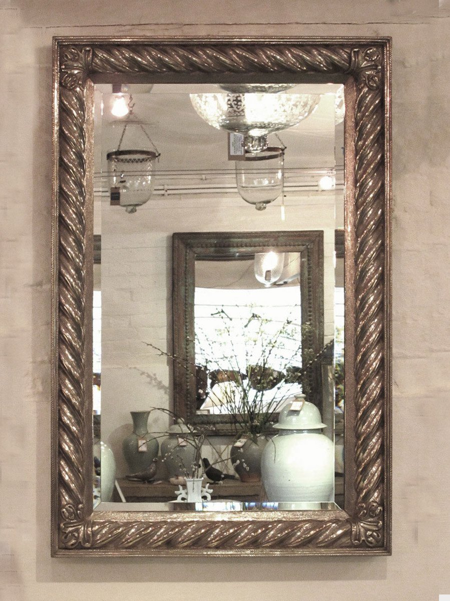 Regency Style Sterling Silver Covered Mirror from Udaipur | Indigo Oriental Antiques