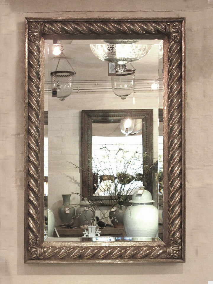 Regency Style Sterling Silver Covered Mirror from Udaipur | Indigo Oriental Antiques