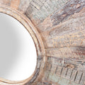 Round Sun Mirror - Reclaimed Painted Teak From Rajasthan