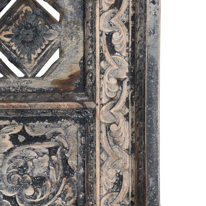 Reproduction Indian Mango Wood Window Mirror From Madhya Pradesh | Indigo Antiques