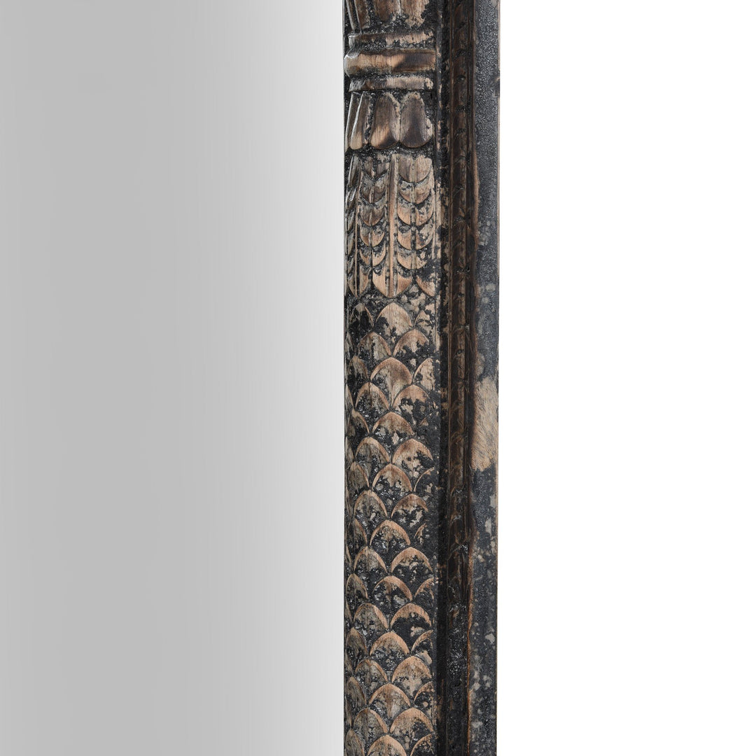 Reproduction Indian Mango Wood Window Mirror From Madhya Pradesh | Indigo Antiques
