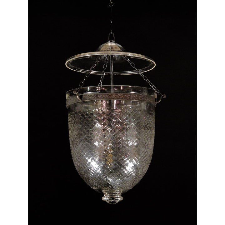 Diamond Cut Glass Hundi Lamp includes wired Fitting | Indigo Oriental Antiques