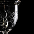 Engraved Glass Hundi Pendant Lamp With Single Fitting - Leaves