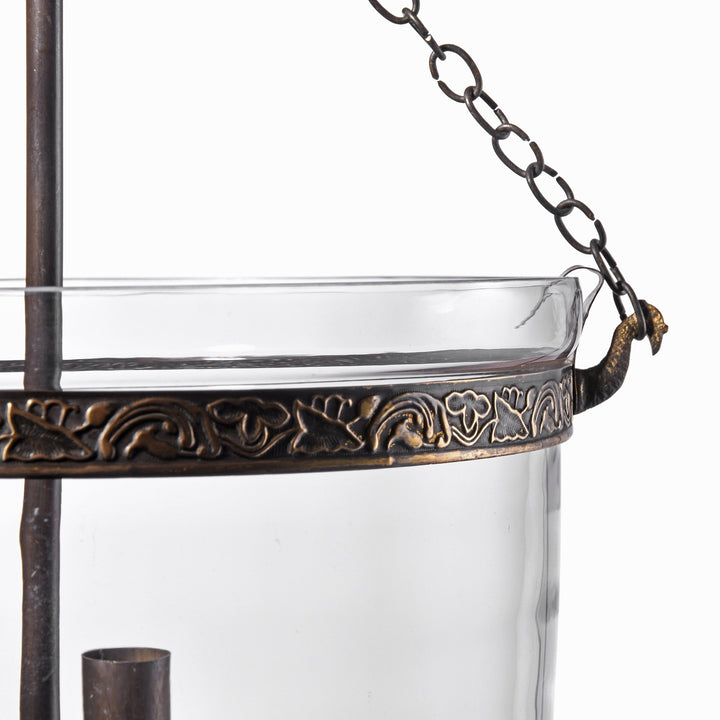 Handmade Indian Glass Hundi Lamp With 3 Way Fitting | Indigo Antiques