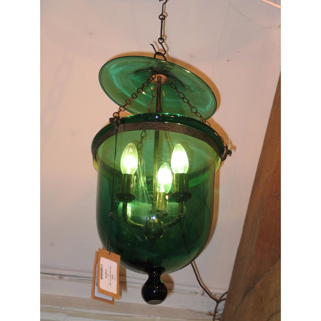 Green Glass Hundi Lamp - 19thC | Indigo Oriental Antiques