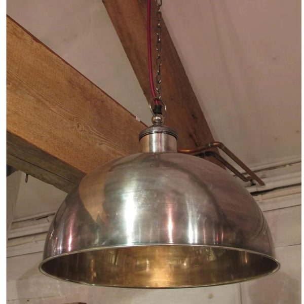 Pendant Light - Antique Silver Plated Brass