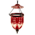 Rare Cranberry Glass Hundi Lamp From an Indian Palace - 19thC
