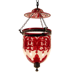 Rare Cranberry Glass Hundi Lamp From an Indian Palace - 19thC Rare Cranberry Glass Hundi Lamp From an Indian Palace - 19thC