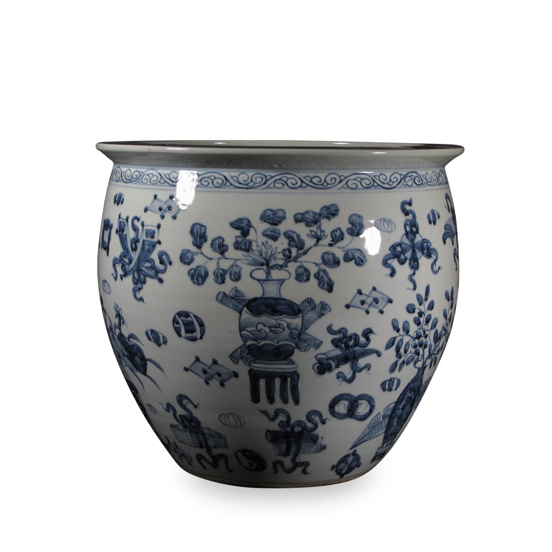 Blue And White Porcelain Planter | Indigo Oriental Antiques