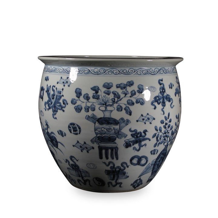 Blue And White Porcelain Planter | Indigo Oriental Antiques