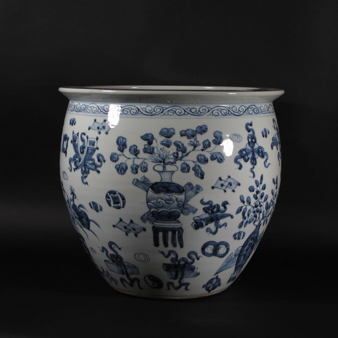 Blue And White Porcelain Planter | Indigo Oriental Antiques