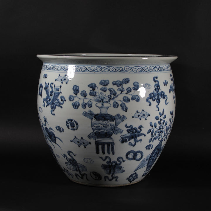 Blue And White Porcelain Planter | Indigo Oriental Antiques