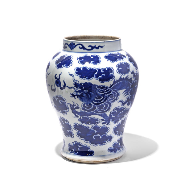 Blue And White Porcelain Temple Jar And Cover