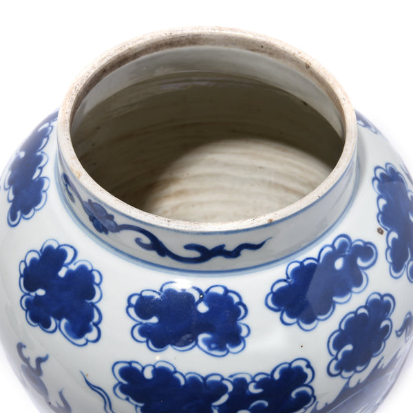Blue And White Porcelain Temple Jar And Cover