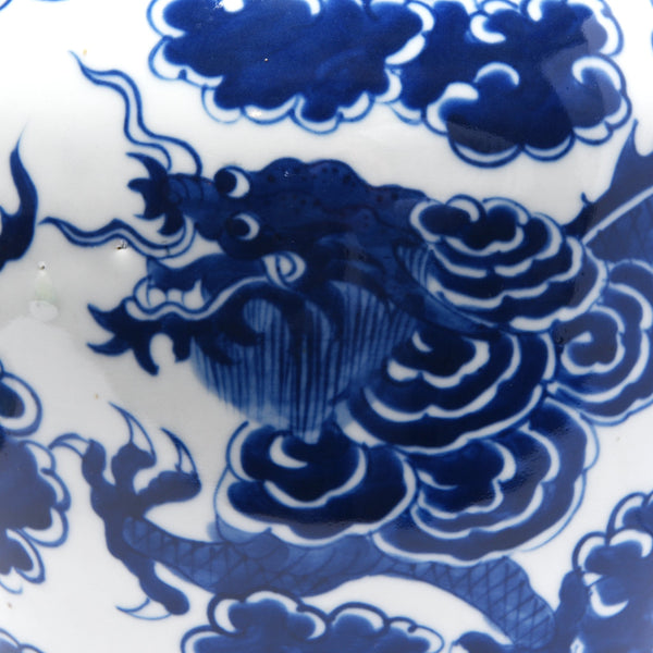 Blue And White Porcelain Temple Jar And Cover