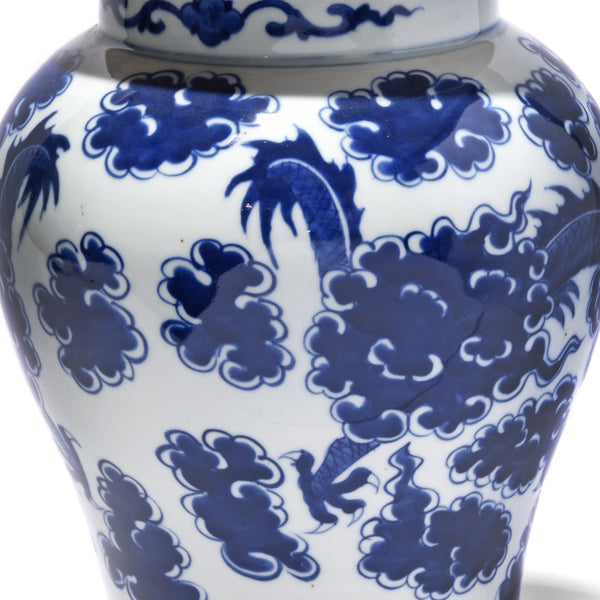 Blue And White Porcelain Temple Jar And Cover