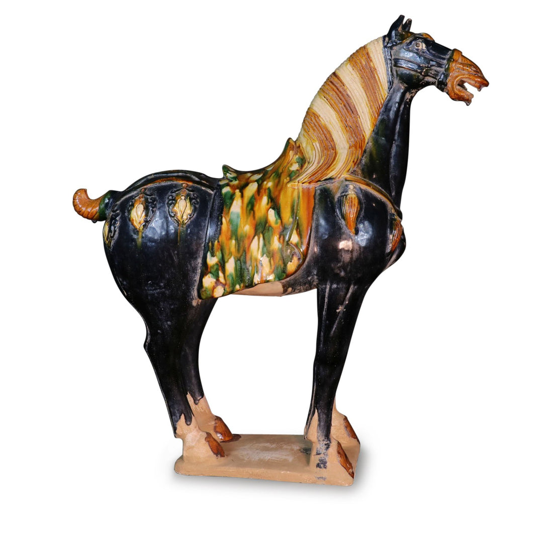 Blue Glazed Tang Horse Statue | Indigo Oriental Antiques