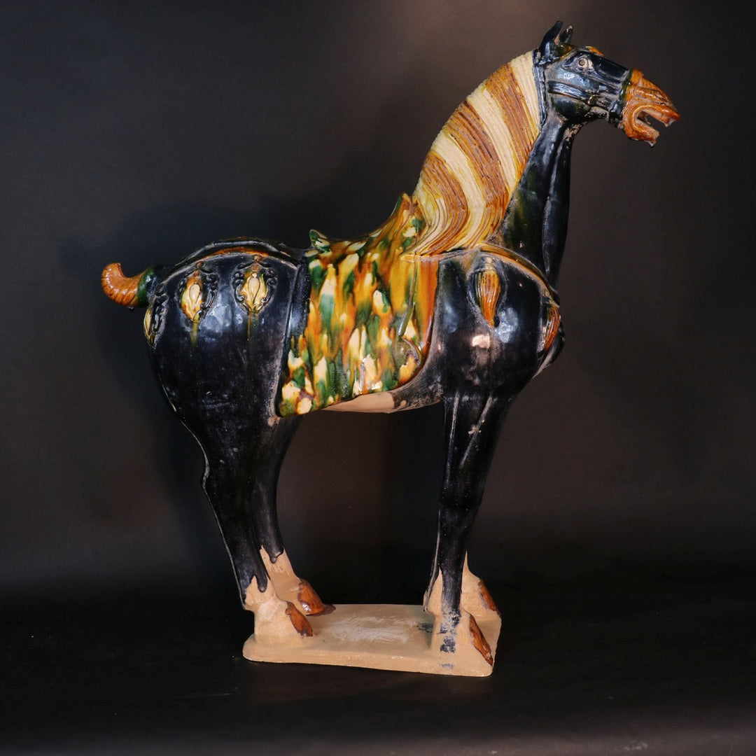Blue Glazed Tang Horse Statue | Indigo Oriental Antiques
