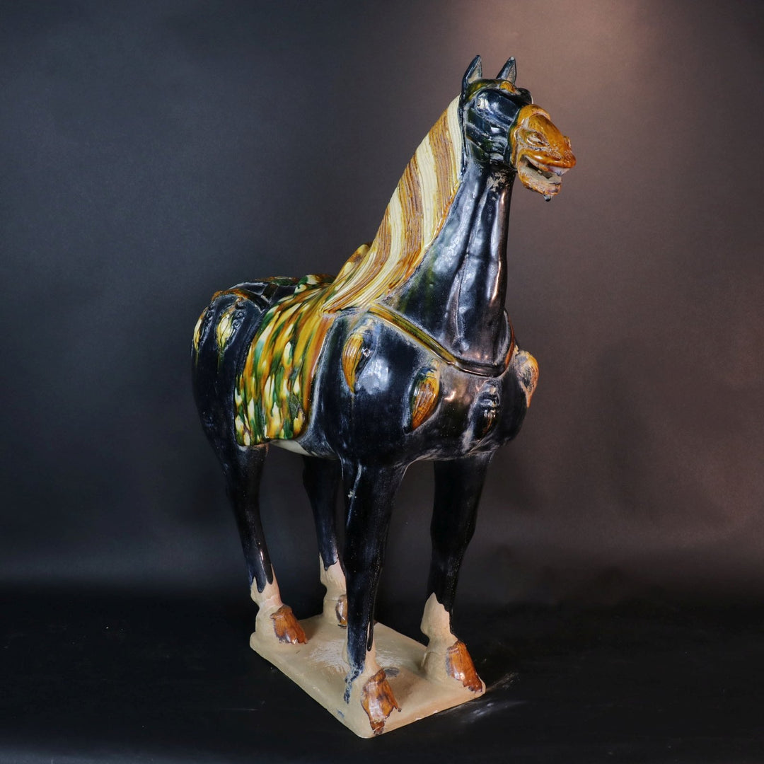 Blue Glazed Tang Horse Statue | Indigo Oriental Antiques