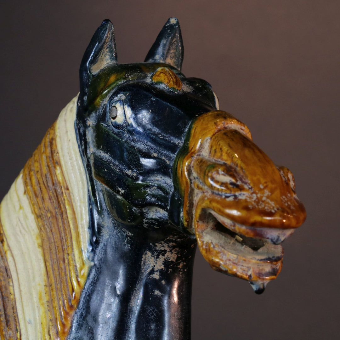 Blue Glazed Tang Horse Statue | Indigo Oriental Antiques