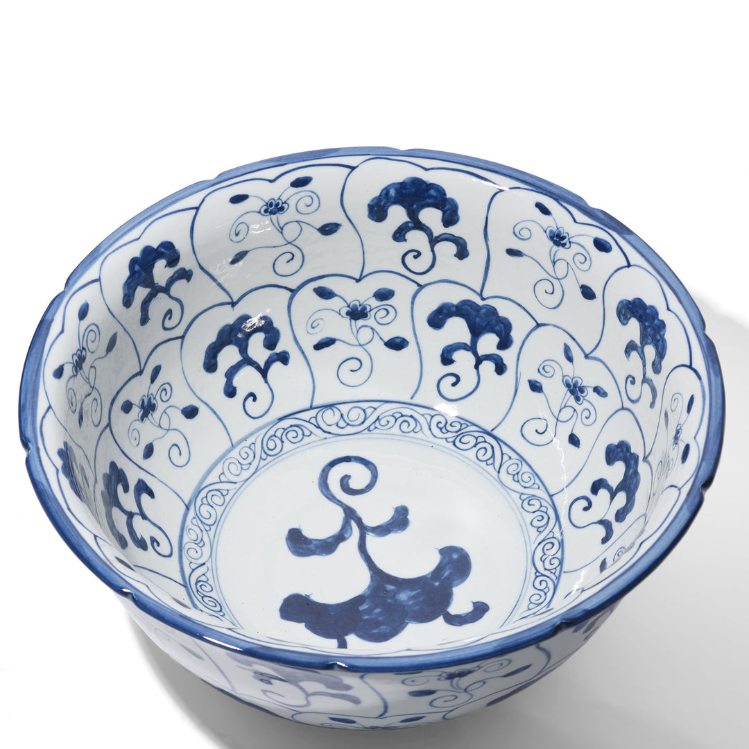 Chinese reproduction Blue & White Porcelain Bowl - Cloud Fungus Design | Indigo Antiques