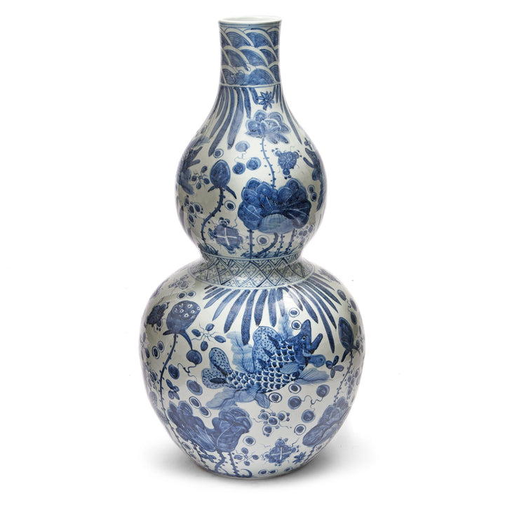 Reverse Of Blue And White Porcelain Double Gourd Jar | Indigo Oriental Antiques