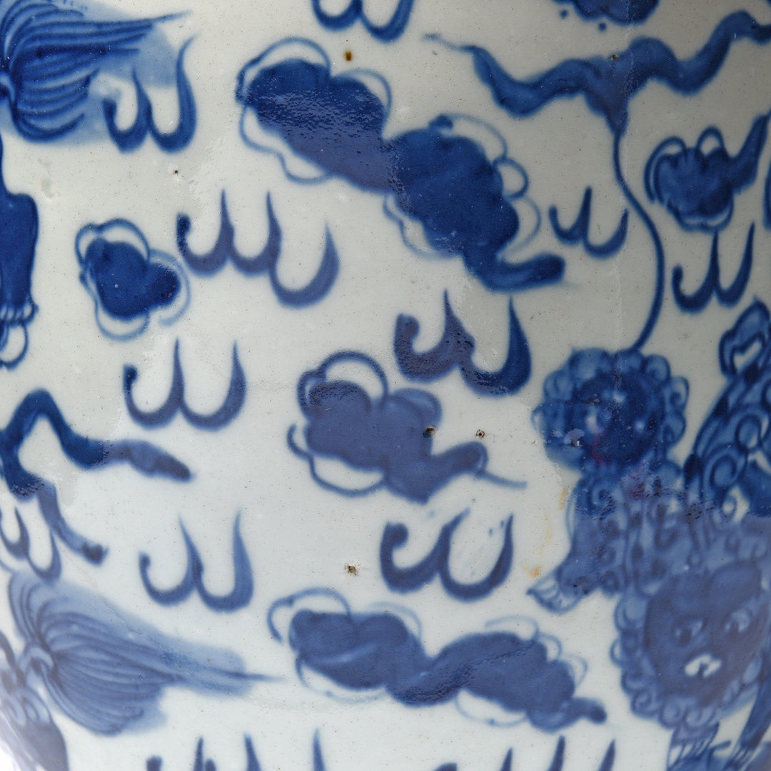 Blue & White Porcelain Fengweizun Quilin Design Vase | Indigo Antiques