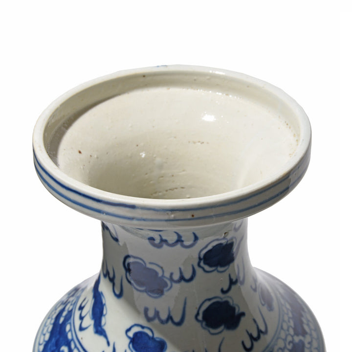 Blue & White Porcelain Fengweizun Quilin Design Vase | Indigo Antiques