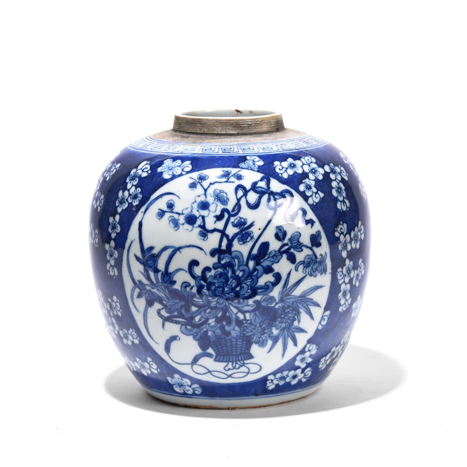 Blue & White Porcelain Ginger Jar - Cherry Blossom - 17 x 17 x 18 (wxdxh cms) - C1187V3