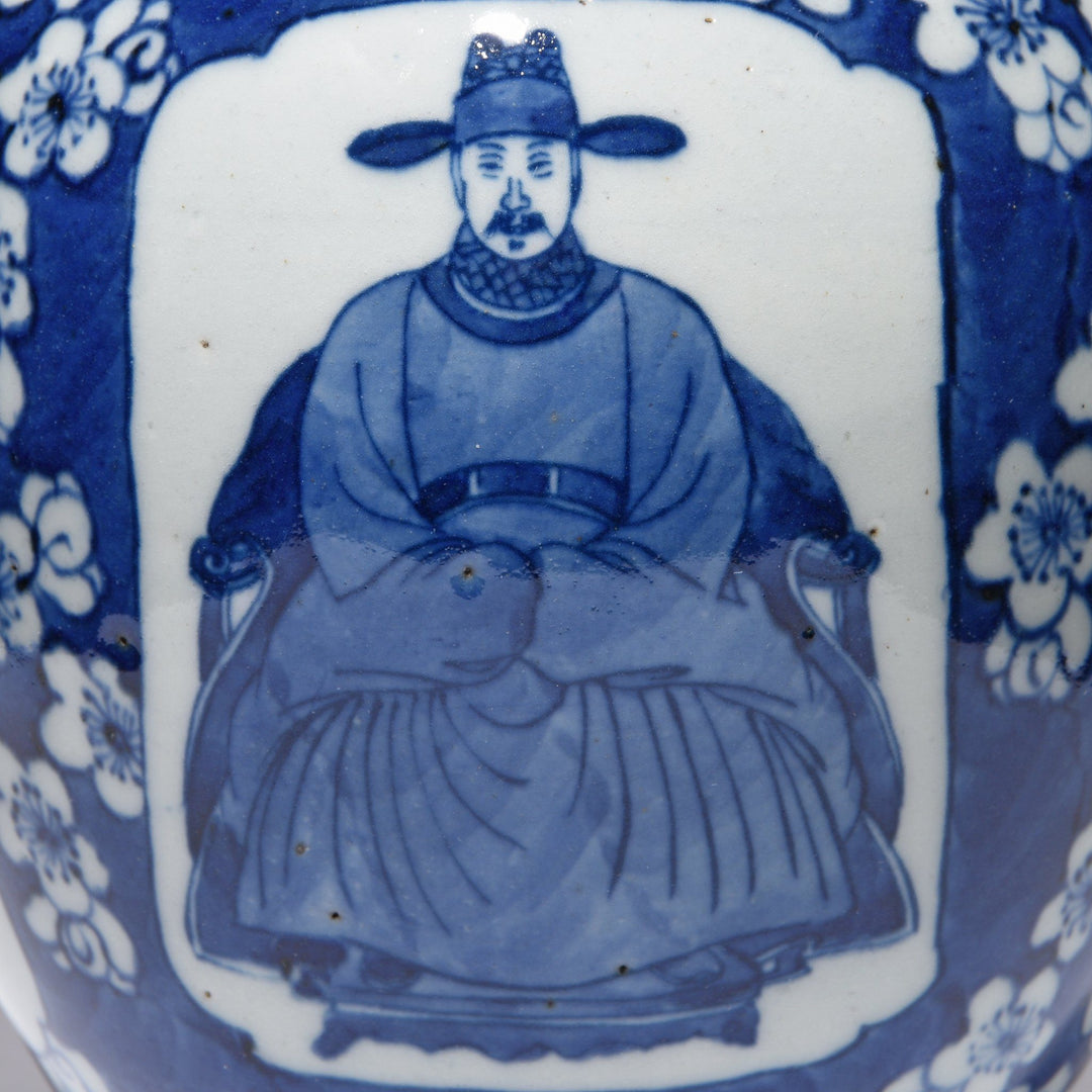 Ancestor Detail From Blue & White Porcelain Ginger Jar - Ancestors | Indigo Antiques