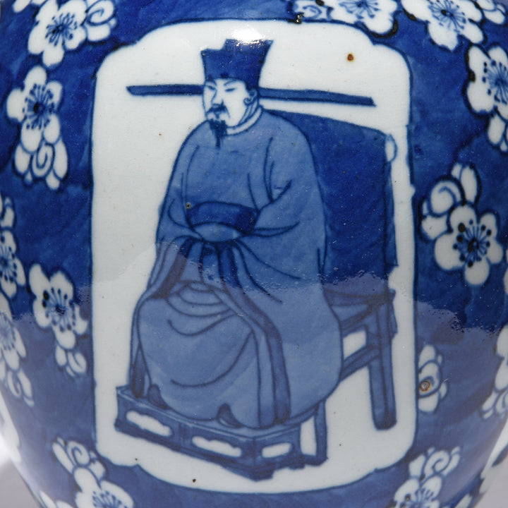 Ancestor Detail From Blue & White Porcelain Ginger Jar - Ancestors | Indigo Antiques